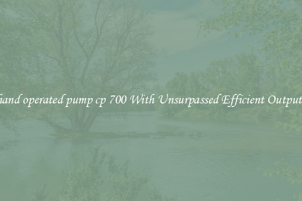 hand operated pump cp 700 With Unsurpassed Efficient Outputs