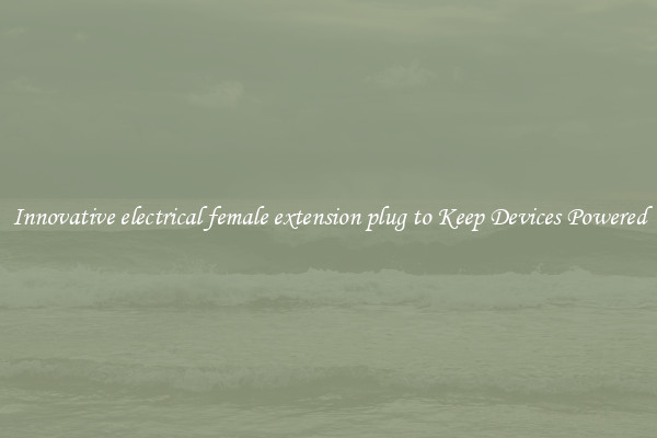 Innovative electrical female extension plug to Keep Devices Powered