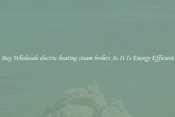 Buy Wholesale electric heating steam boilers As It Is Energy Efficient
