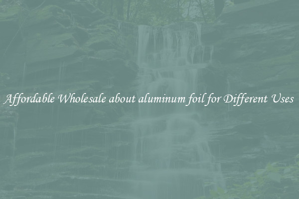 Affordable Wholesale about aluminum foil for Different Uses 