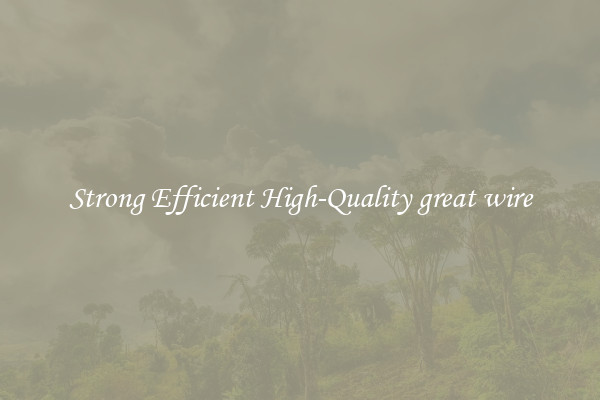 Strong Efficient High-Quality great wire